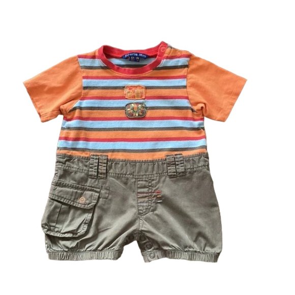 Souris Mini One-Piece Striped Romper 12 Months (74 cm) - Picture 1 of 9